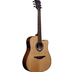 Lag HYVIBE 10 SMART Dreadnought Acoustic Guitar With Deluxe Gig Bag, Satin Open Pore
