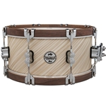 PDP Limited 6.5" x 14" Snare Drum, Twisted Ivory With Walnut Hoops