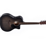 Ditson Grand OM-14 fret cutaway Acoustic Electric Guitar, Translucent Black Satin