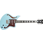 D'Angelico Bedford SH Semi-hollowbody Electric Guitar, Sky Blue W/Bag