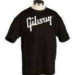 Gibson Black T-Shirt w/White Logo - Large