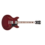 D'Angelico Premier DC Electric Guitar, Burnt Red