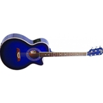 Oscar Schmidt Flame Trans Blue Electric Acoustic Guitar