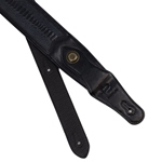 Profile Western Strap with Brass Buckle, Black Crocodile Pattern