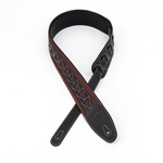 Profile 2.5" Leather Strap with Burgundy Suede and Black Leather Arrow Pattern