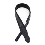 Profile 2.5" Leather Padded Strap with Celtic Knot Pattern, Gloss Black