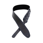 Profile 2.5" Leather Strap with Blue Double Stitching, Black