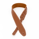 Profile 2.5" Leather Strap with White Double Stitching, Cognac Stitching, Black