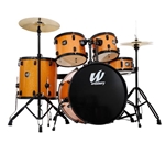 Westbury 400 Series 5-Piece Stage Drumset With 22" Bass Drum & Throne, Tangerine Sparkle