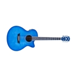 Washburn Festival EA15 Acoustic/Electric Guitar, Flame Transparent Blue