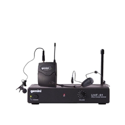Gemini Single-channel UHF Wireless Microphone System With Headset And Lavalier Microphones, F2: 521.5