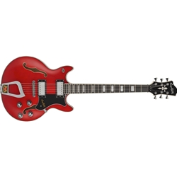 Hagstrom Alvar Maple Body Electric Guitar, Wild Cherry Transparent