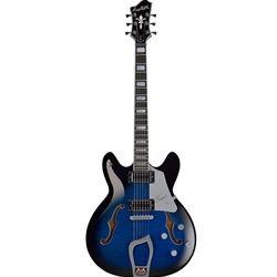 Hagstrom Super Viking Series 6 String Hollow Body Electric Guitar in Dark Baltic Sea