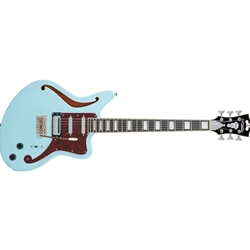 D'Angelico Bedford SH Semi-hollowbody Electric Guitar, Sky Blue W/Bag