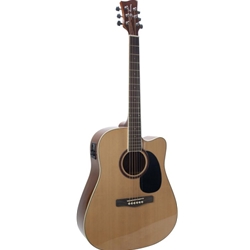 Jay Turser Dreadnought Cutaway Acoustic Guitar with EQ, Natural