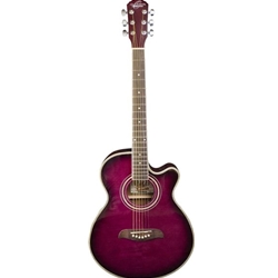 Oscar Schmidt Concert Size Acoustic Electric Purpleburst Guitar