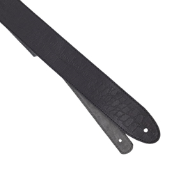 Profile 2.25" Leather Strap with Hot Press Design, Black