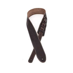Profile 2.25" Leather Strap with Hot Press Design, Brown