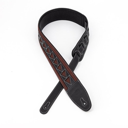Profile 2.5" Leather Strap with Burgundy Suede and Black Leather Arrow Pattern