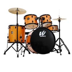 Westbury 400 Series 5-Piece Stage Drumset With 22" Bass Drum & Throne, Tangerine Sparkle
