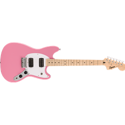 Squier Sonic® Mustang® HH, Maple Fingerboard, White Pickguard, Flash Pink