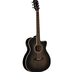 Oscar Schmidt Transparent Black Auditorium Acoustic Electric Guitar